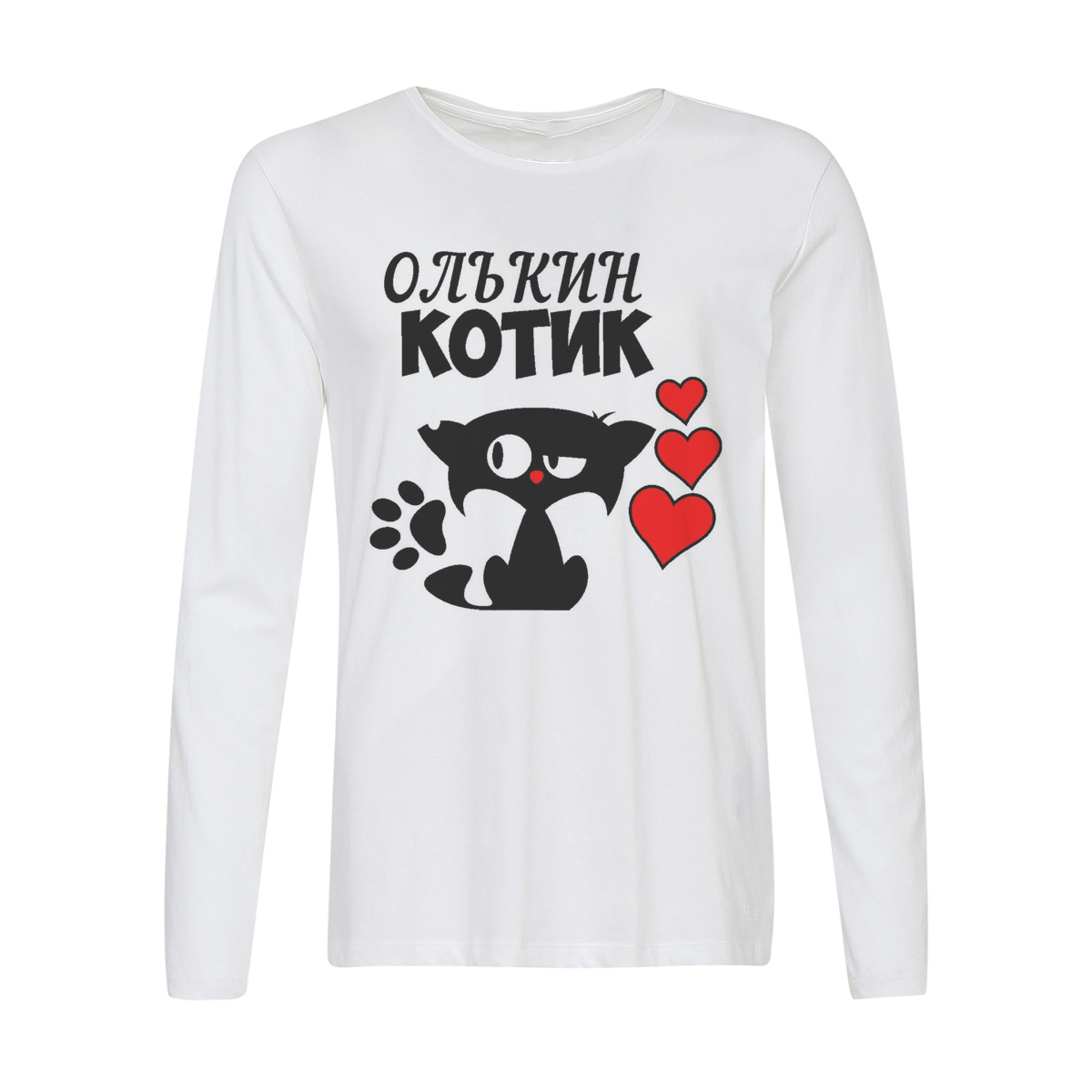 

Лонгслив CoolPodarok Котик Олькин, Белый, w0113626