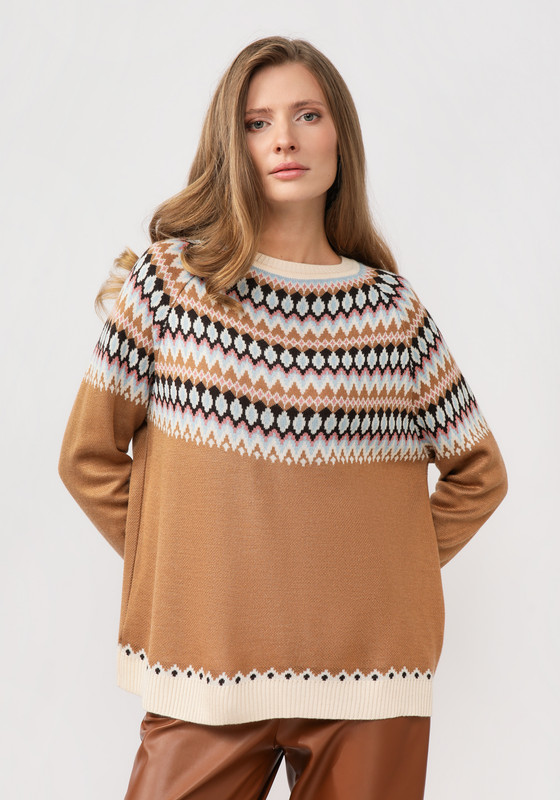 

Джемпер женский Vivawool 311280 коричневый 60 RU, 311280