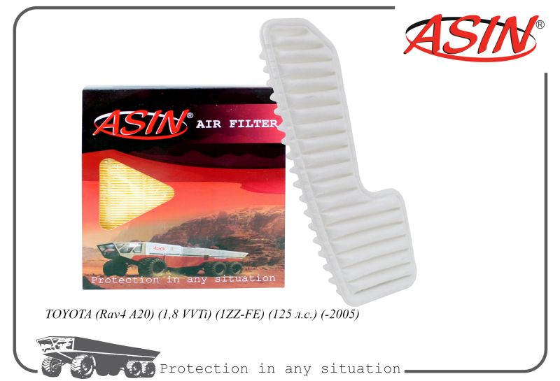

Фильтр воздушный 17801-70050 ASIN.FA2685 дляTOYOTA Rav4 A20 VVTi 1ZZ-FE 125 л.с. -2005