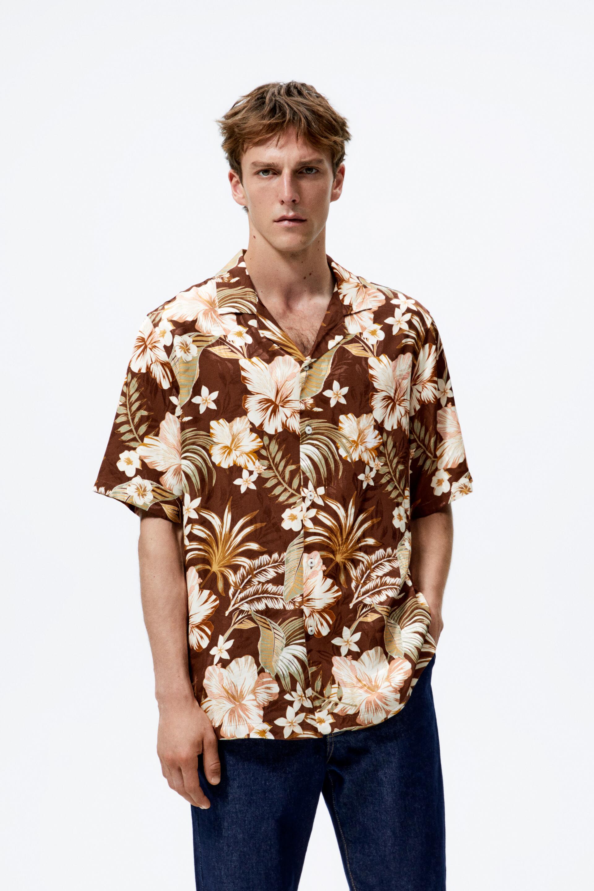 

Рубашка мужская ZARA 05683380 коричневая XL (доставка из-за рубежа), 05683380