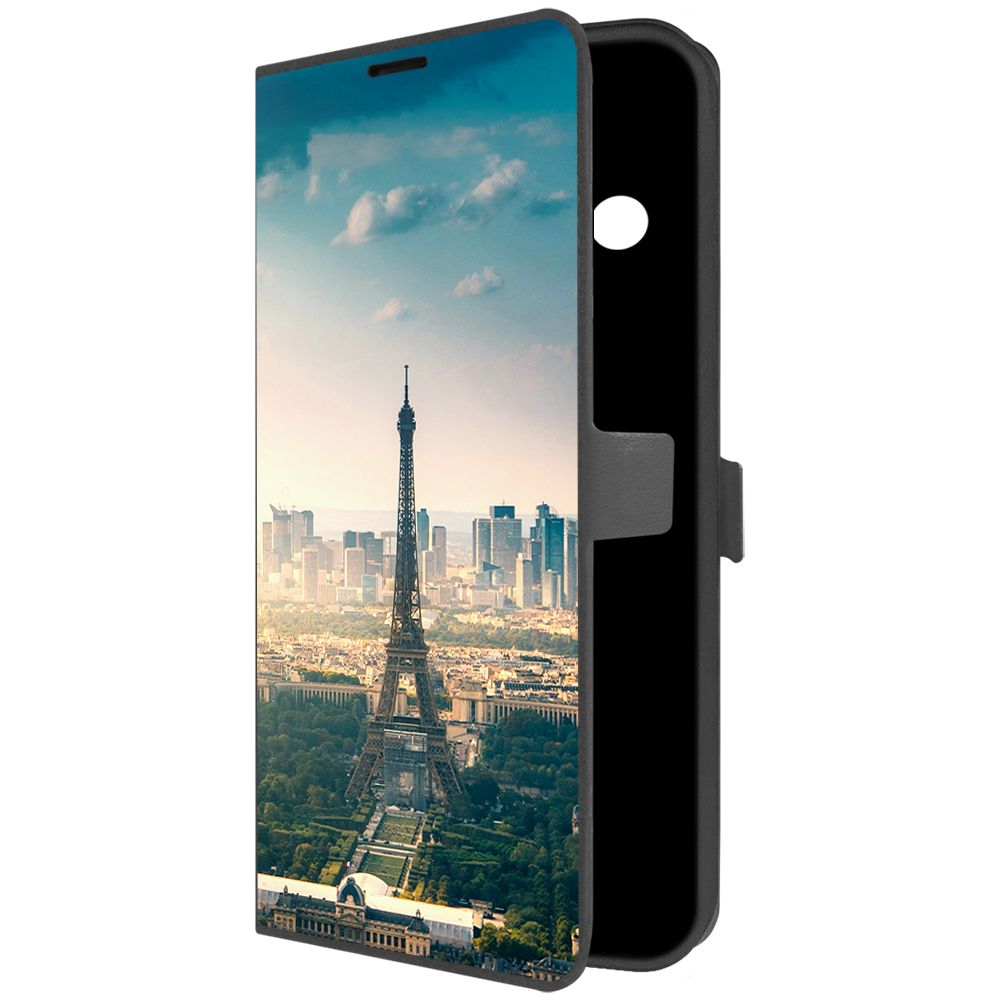 

Чехол-книжка Krutoff Eco Book для Realme 11 Pro+ Франция, Эйфелева Башня (черный)