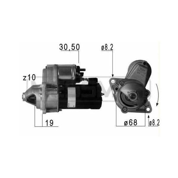 Стартер Opel Astra G/Astra H/Zafira A 88>15 Daewoo Lacetti/Lanos / Sens/Nubira 97> ERA 220