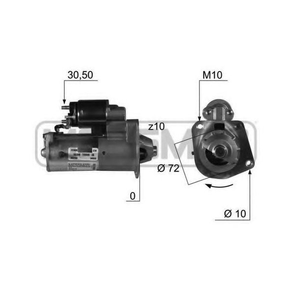 

Стартер Ford Focus II/Mondeo IV/Mondeo IV Turnier 05>15 Volvo C30/S40 II/V50 02>12 ERA 220