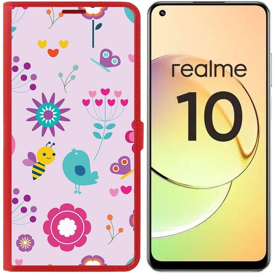 

Чехол-книжка Eco Book для Realme 10 4G Цветочный паттерн 8