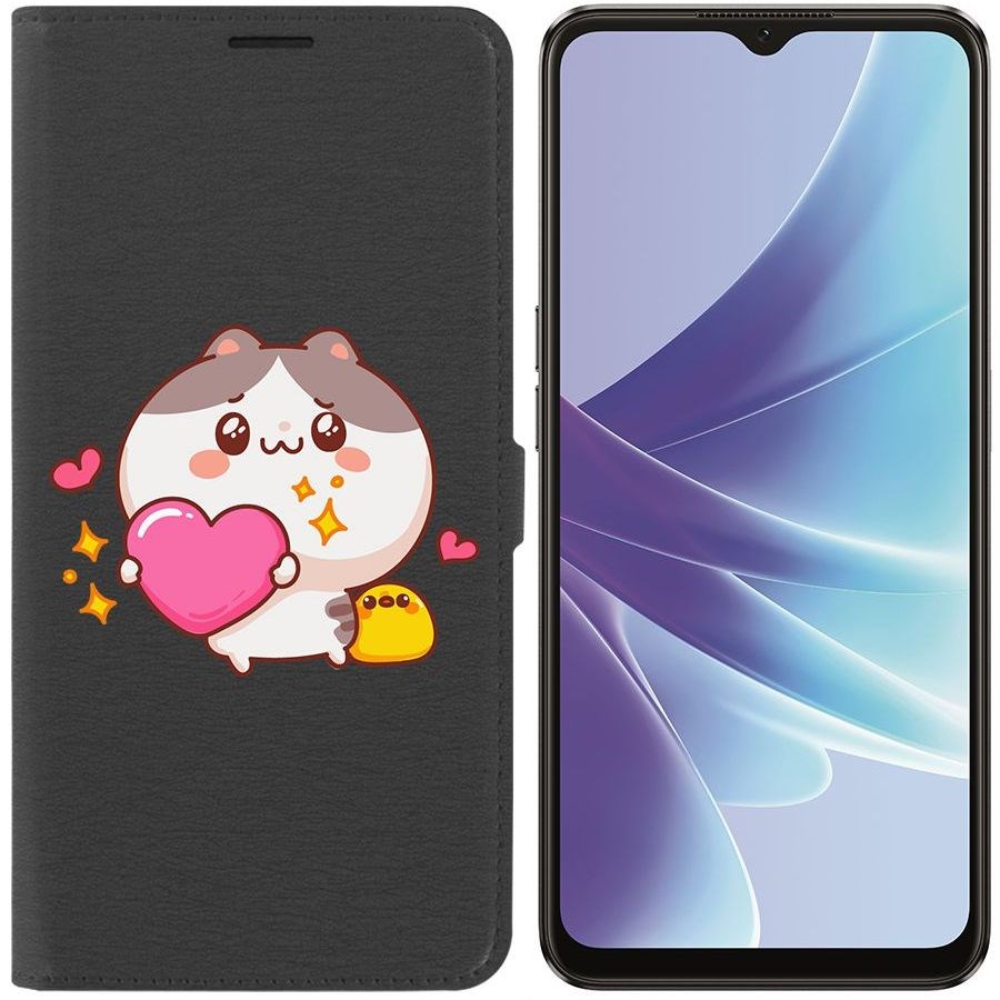 

Чехол-книжка Eco Book для Oppo A57 Сердце для тебя, Черный