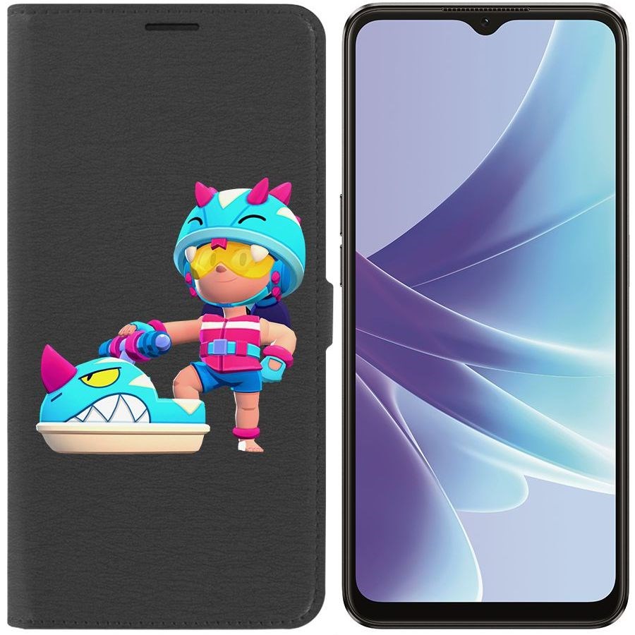 

Чехол-книжка Eco Book для Oppo A57 Brawl Stars-Аквабайкер Джеки
