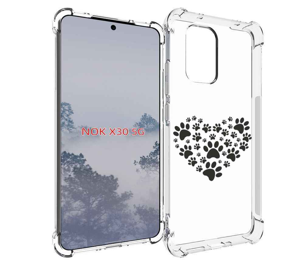 

Чехол MyPads следы-в-сердечке для Nokia X30 5G, Tocco