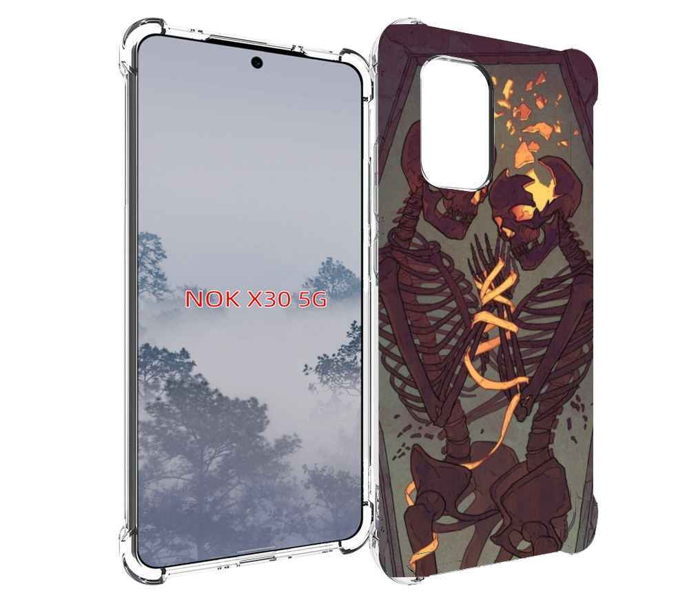 

Чехол MyPads скелеты в гробу для Nokia X30 5G, Tocco