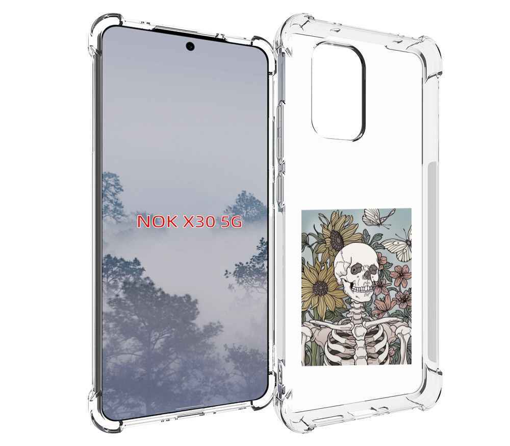

Чехол MyPads скелетик с подсолнухами для Nokia X30 5G, Tocco