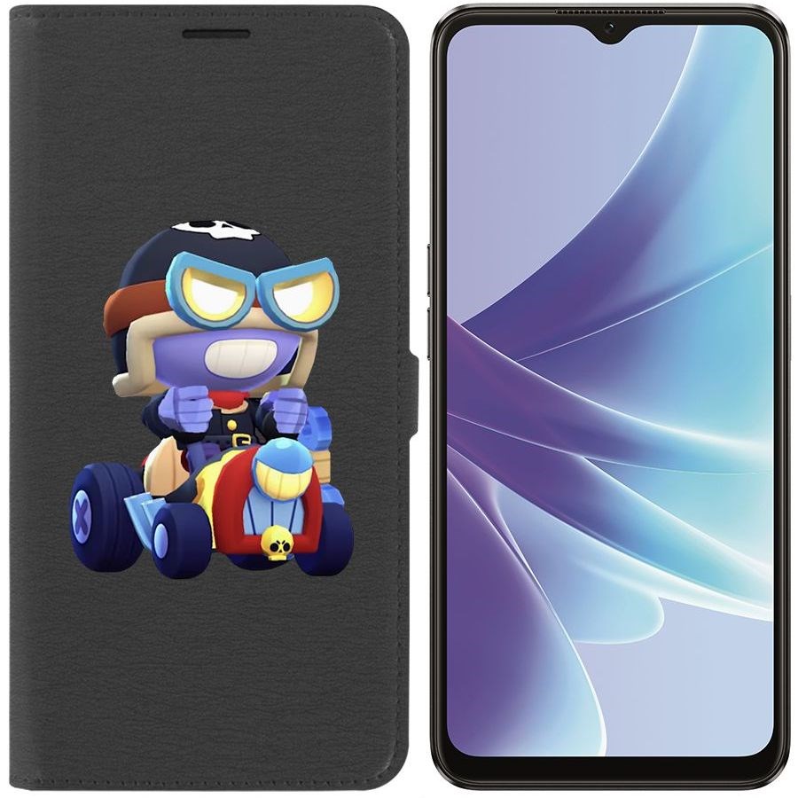 

Чехол-книжка Eco Book для Oppo A57 Brawl Stars-Безумный Карл