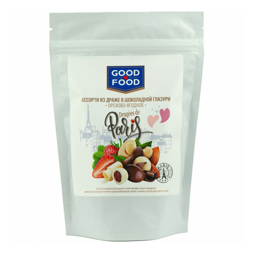 

Драже Good Food Орехово-ягодное в шоколадной глазури 150 г