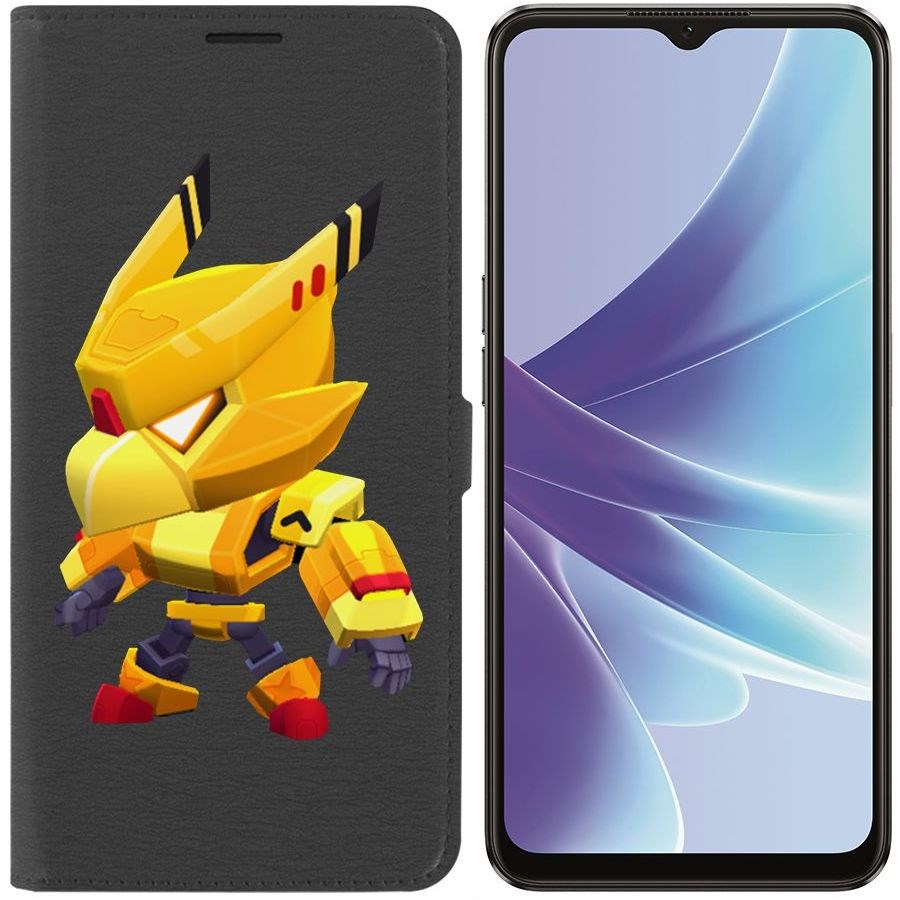 

Чехол-книжка Eco Book для Oppo A57 Brawl Stars-Ворон Золотой Меха