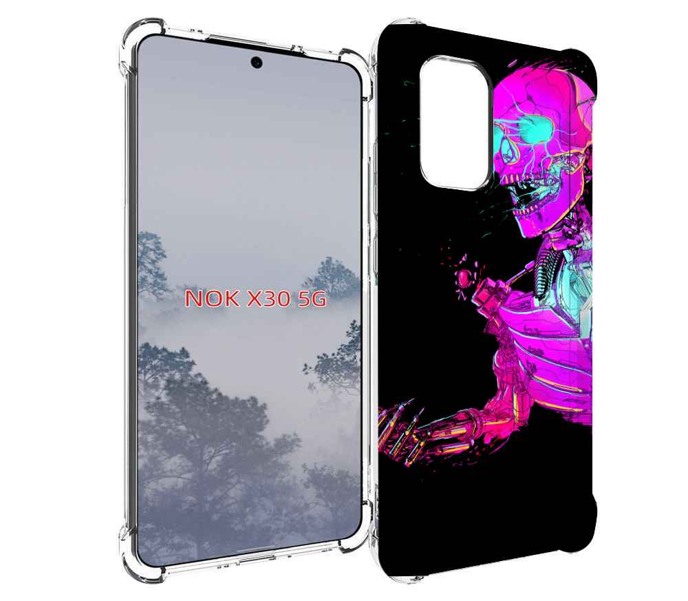 

Чехол MyPads скелет-робот-фиолетовый для Nokia X30 5G, Tocco