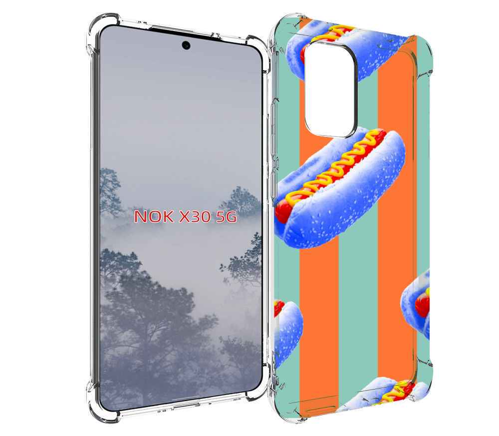 

Чехол MyPads синие хотдоги для Nokia X30 5G, Tocco