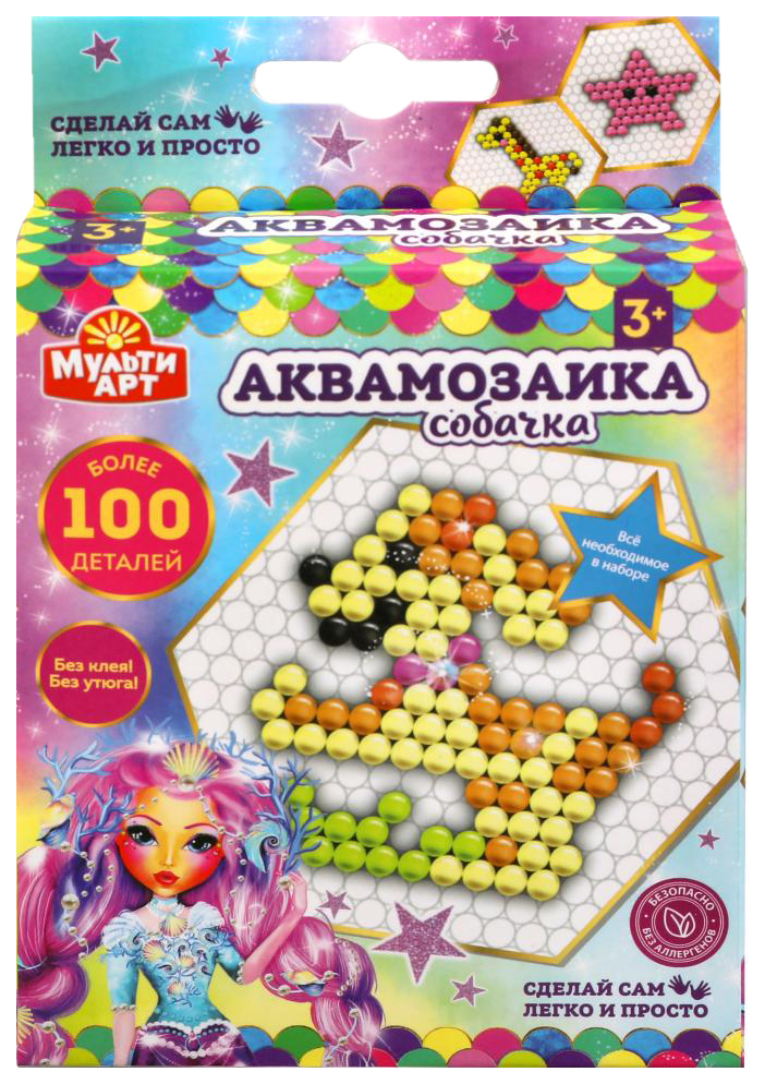 

Набор для детского творчества Аквамозаика. Собачка Multi Art, 100-AQUAMOS-10