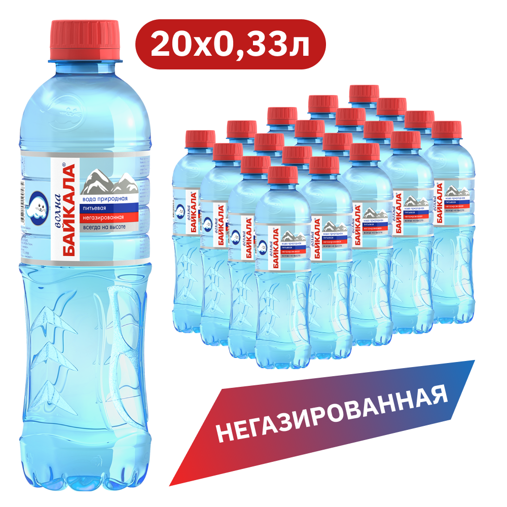 Вода питьевая Волна Байкала негазированная, 20 шт по 0,33 л
