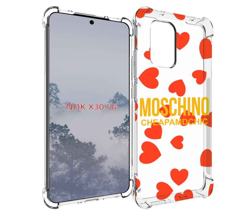 

Чехол MyPads сердца-москино для Nokia X30 5G, Tocco