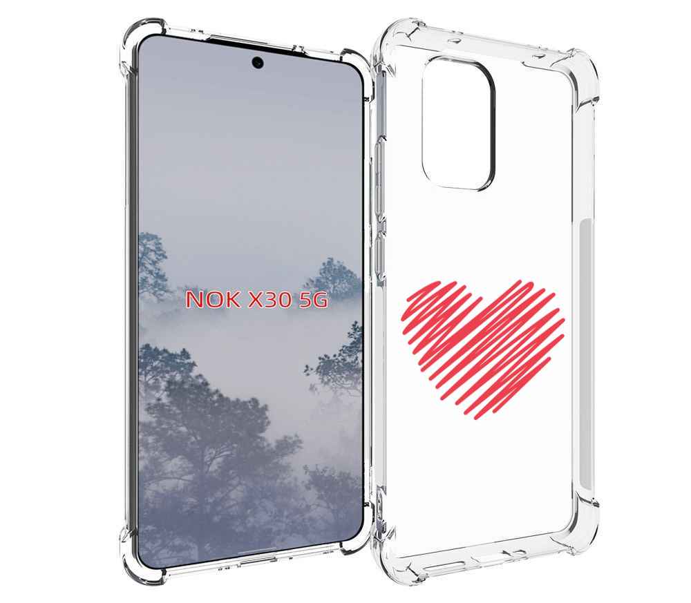 

Чехол MyPads сердечко-одной-линией для Nokia X30 5G, Tocco