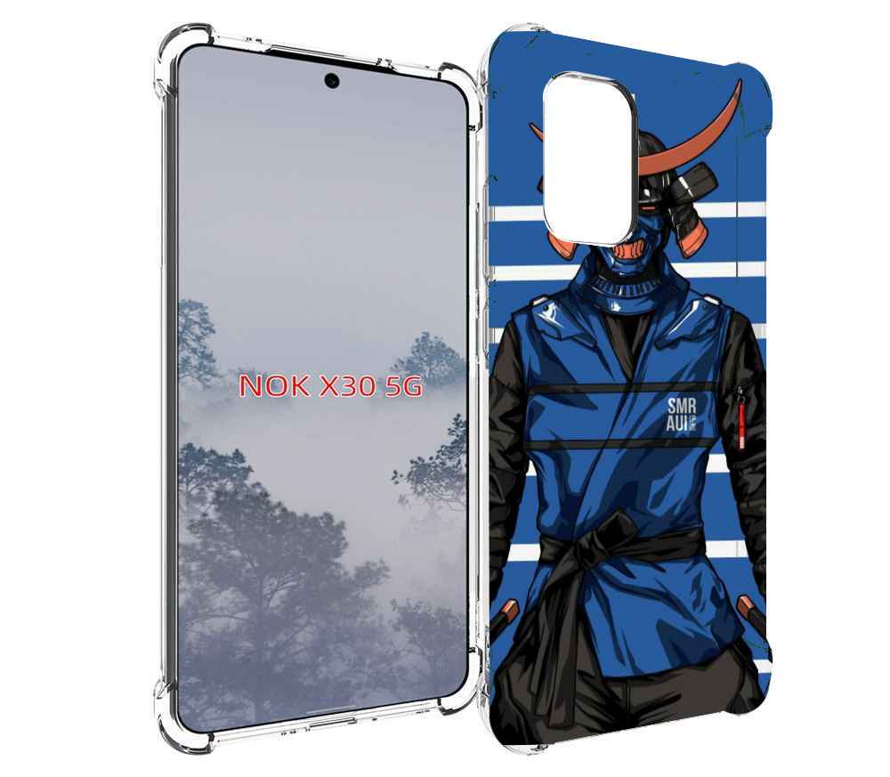 

Чехол MyPads самурай в синей форме для Nokia X30 5G, Tocco