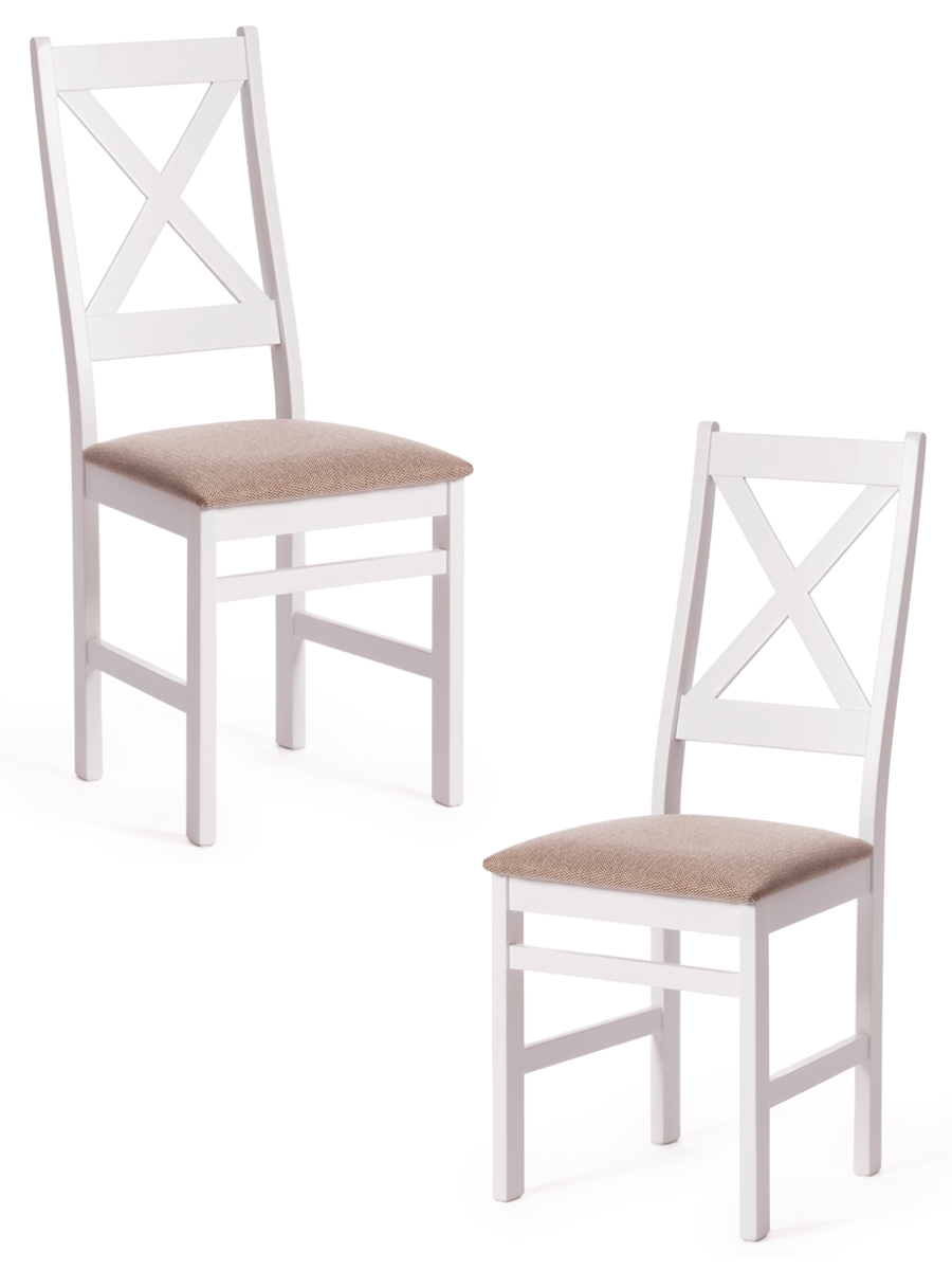 фото Комплект стульев (2 шт.) tetchair crossman многослойная фанера, white, ткань бежевая