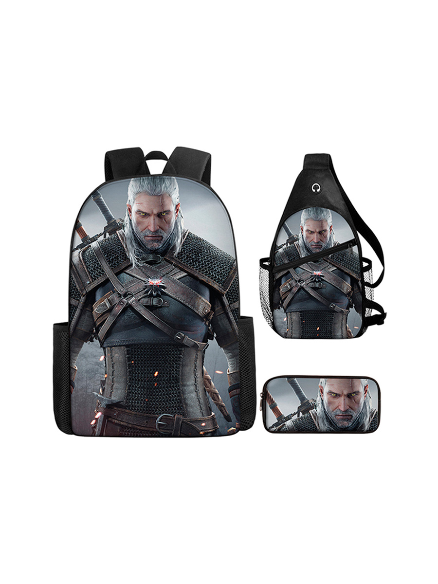Набор 3 в 1 StarFriend рюкзак сумка пенал Ведьмак Геральт Witcher Geralt of Rivia (черный) геральт