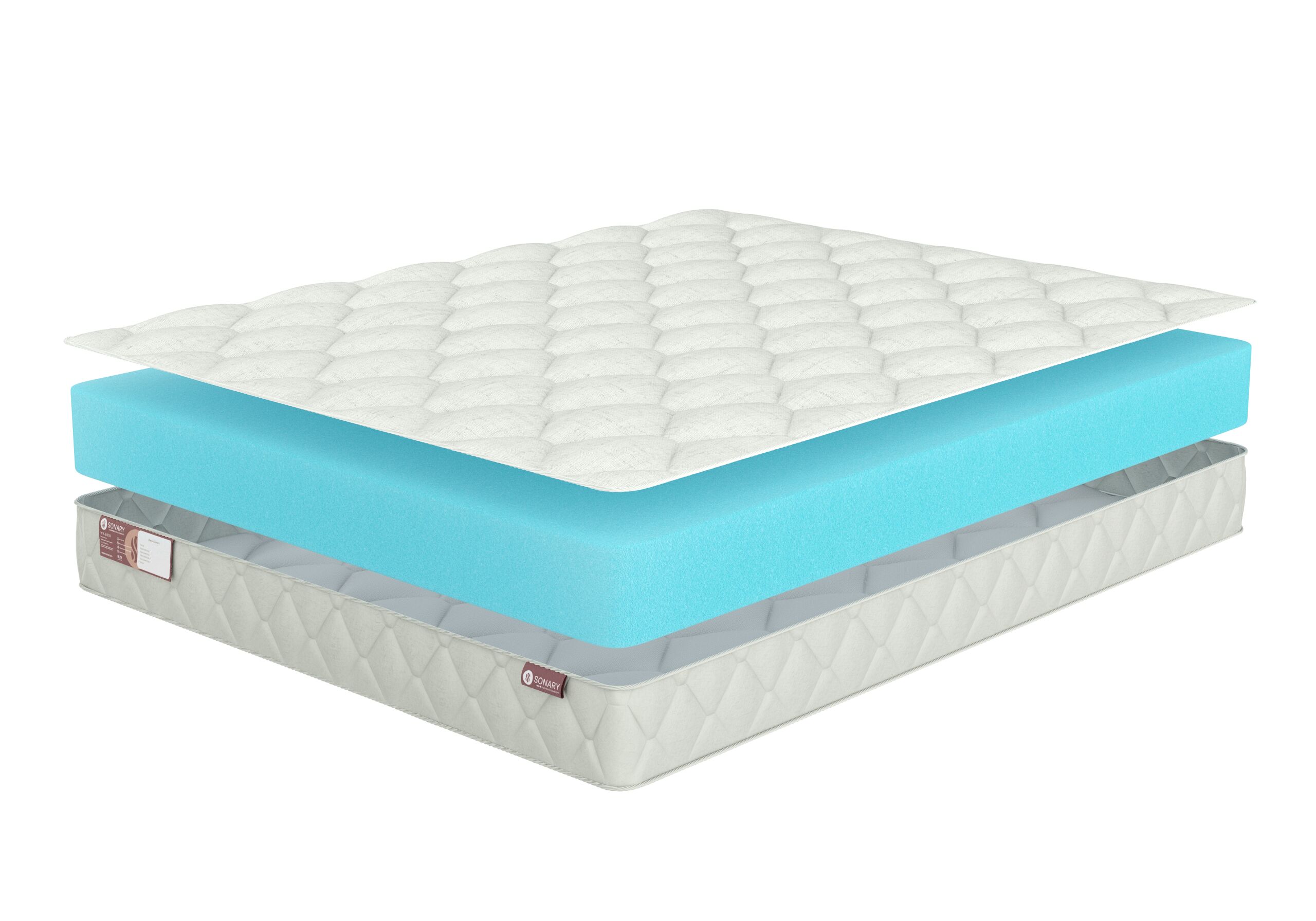 

Матрас Sonary Beni Foam 135х190, Бежевый;белый;серый;серебристый, Beni