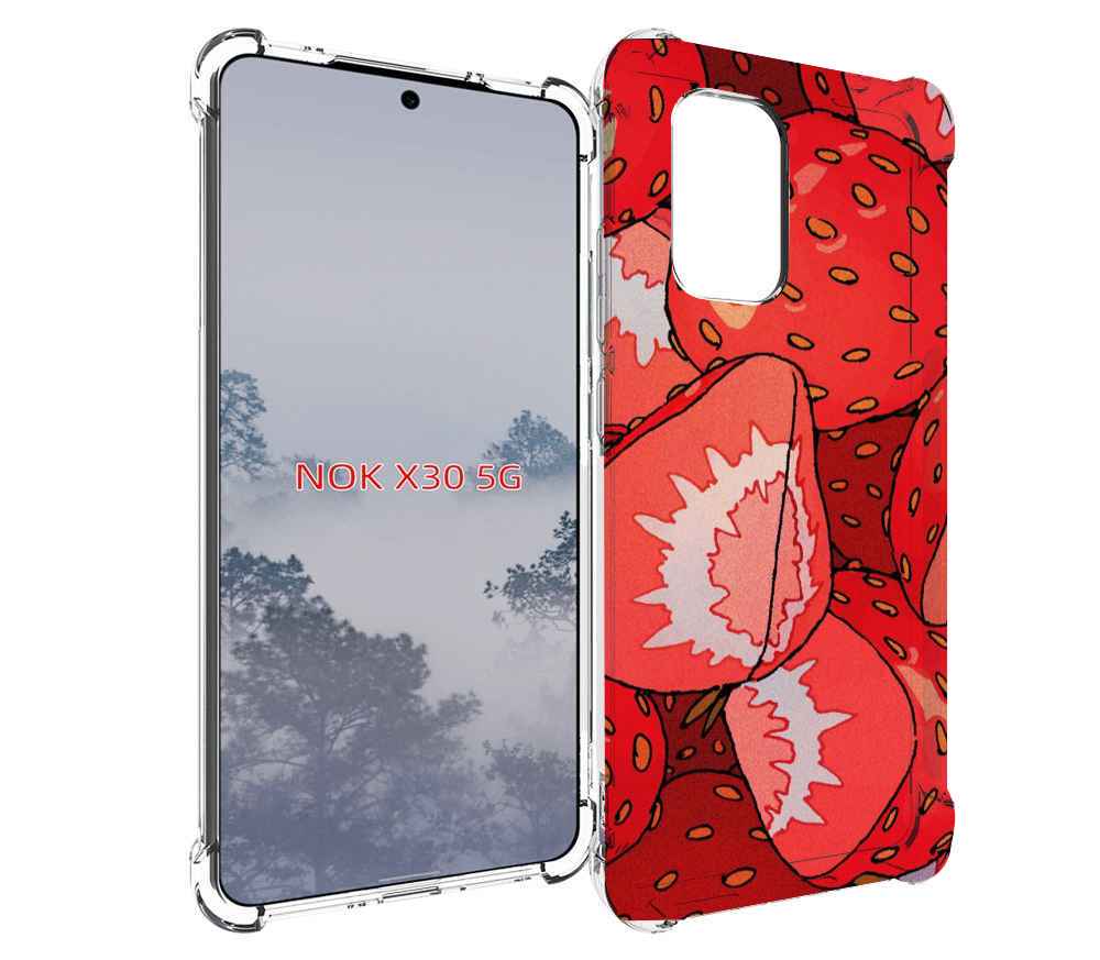 

Чехол MyPads рисованная-клубника для Nokia X30 5G, Tocco