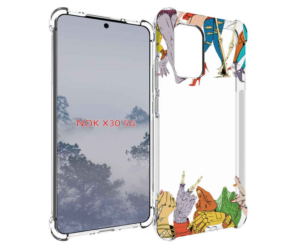 

Чехол MyPads разные персонажи пальчики для Nokia X30 5G, Tocco