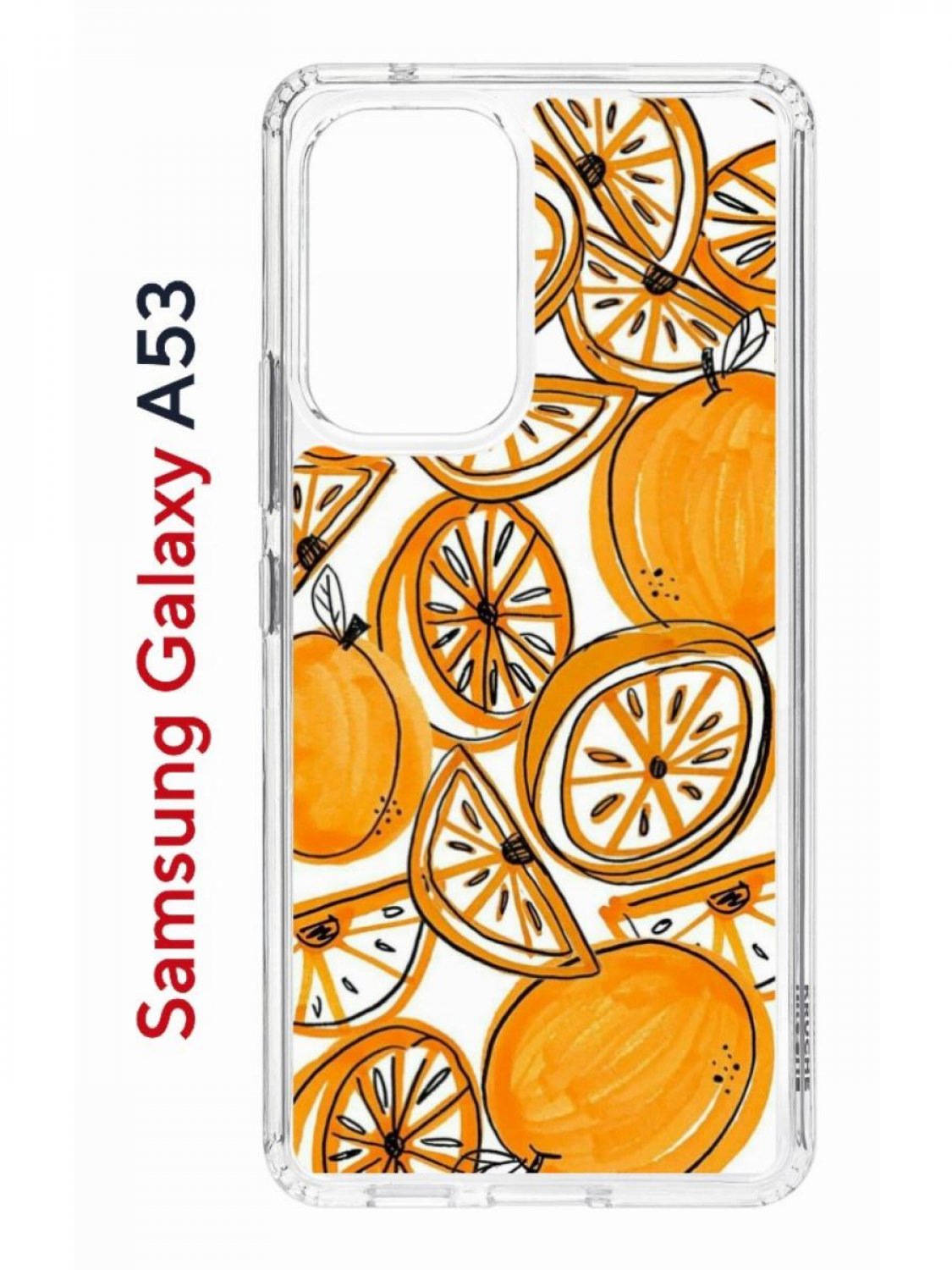 Чехол на Samsung A53 5G Kruche Print Апельсины,противоударный бампер,с защитой камеры