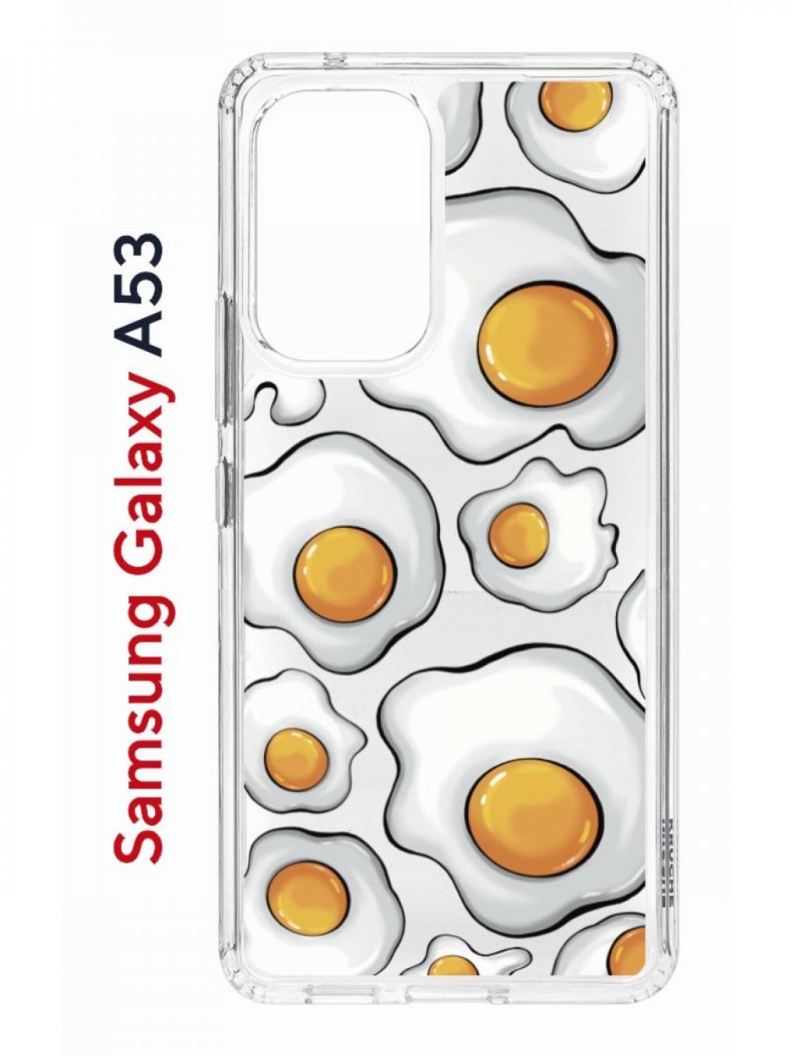 Чехол на Samsung A53 5G Kruche Print Глазунья,противоударный бампер,с защитой камеры