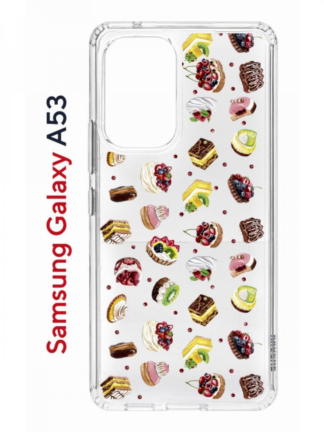 Чехол на Samsung A53 5G с принтом Kruche Print Cake,противоударный бампер,с защитой камеры