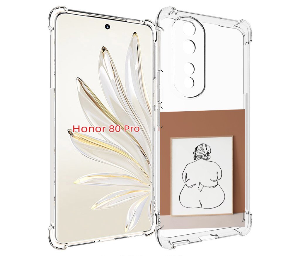 

Чехол MyPads Body Positive Female Figure Line Art женский для Honor 80 Pro, Прозрачный, Tocco