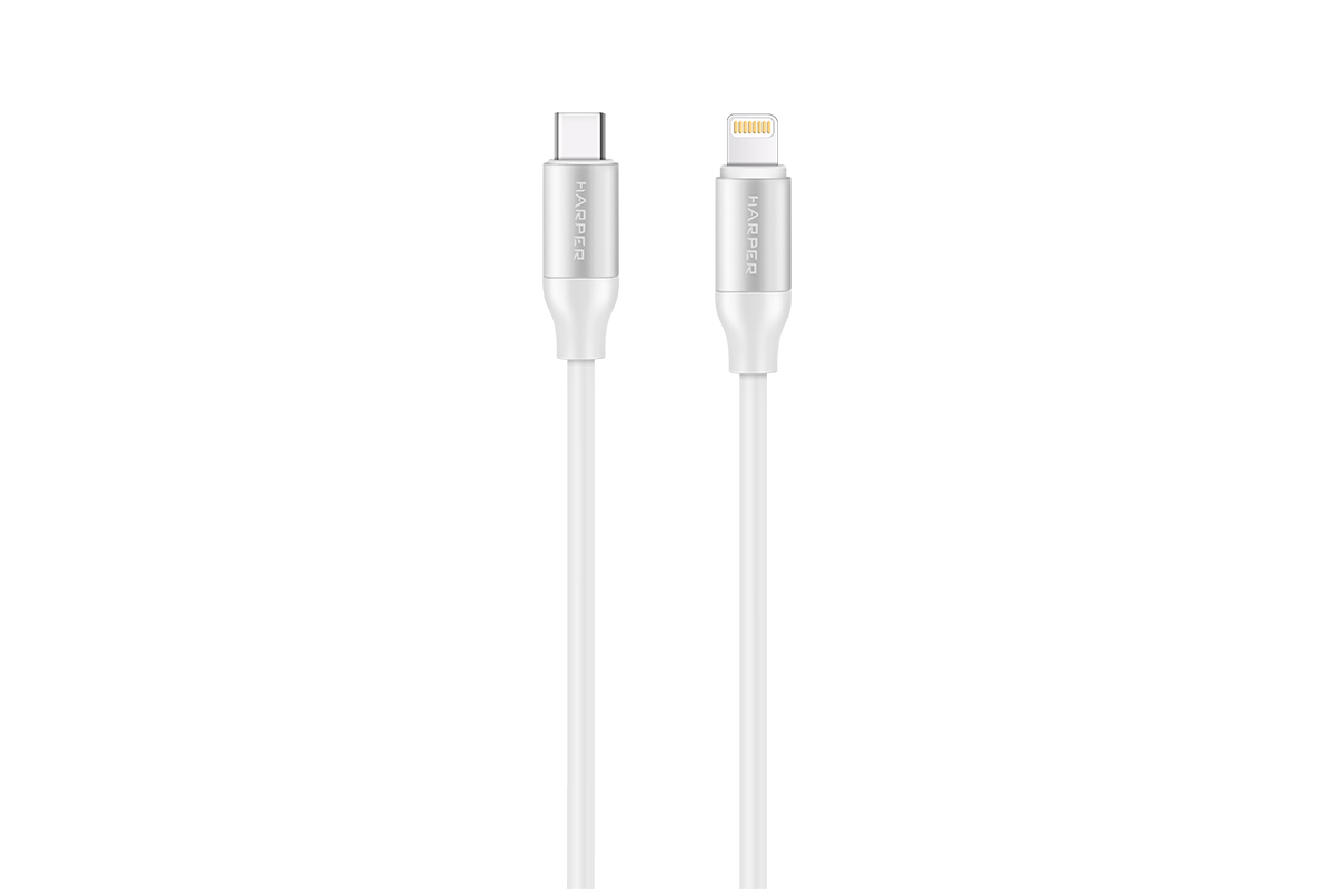 фото Кабель harper sch-570, usb type-c (m), lightning (m), 1.0м, белый