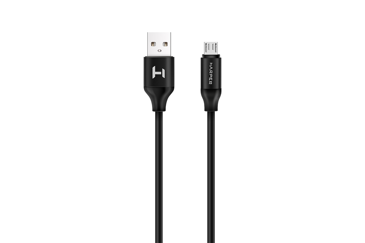 Кабель HARPER SCH-330, USB A(m), micro USB B (m), 1м, черный