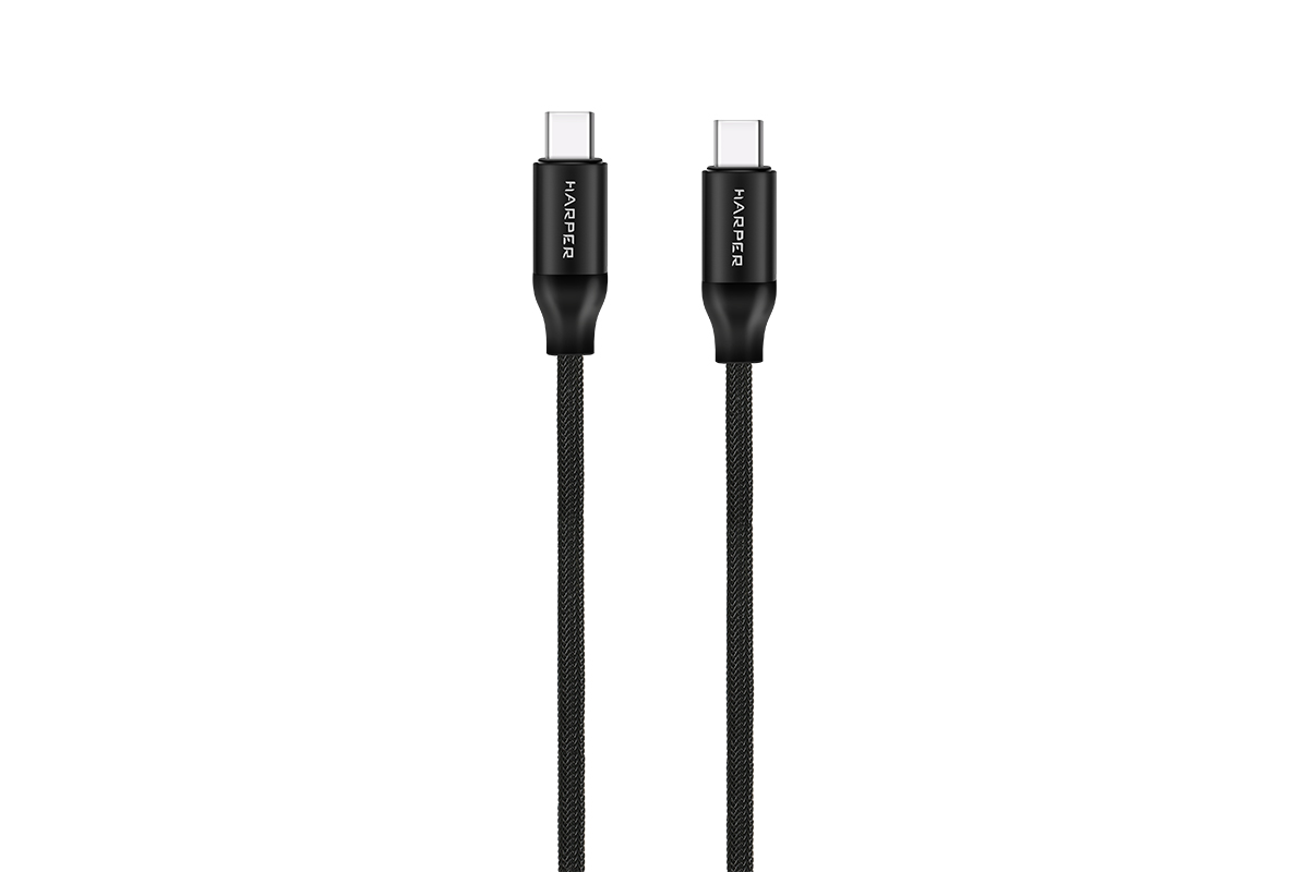 фото Кабель harper brch-770, usb type-c (m), usb type-c (m), 1м, черный