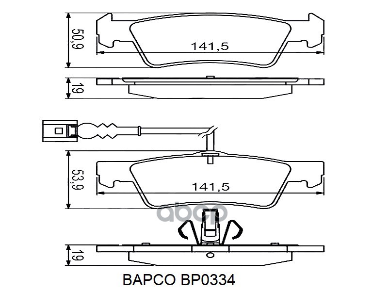 

Тормозные колодки BAPCO задние дисковые BP0334