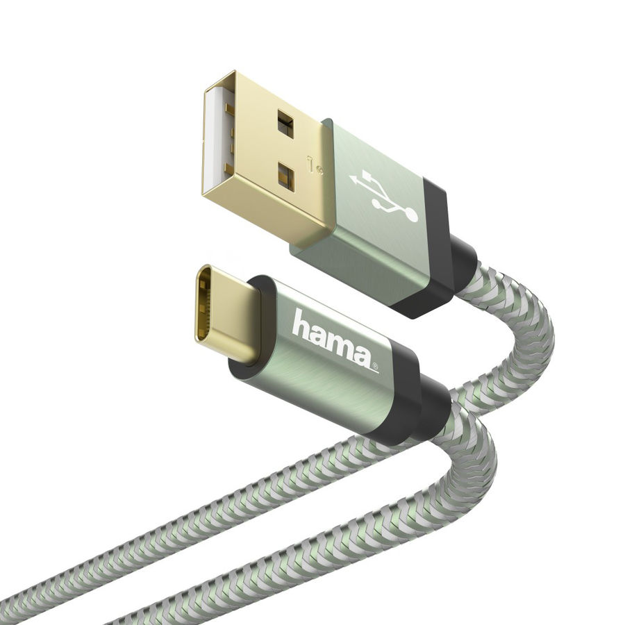 фото Кабель hama usb type-c (m), usb 2.0 (m), 1.5м, зеленый [00187236]