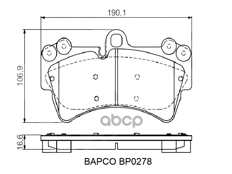 Тормозные колодки BAPCO передние дисковые BP0278