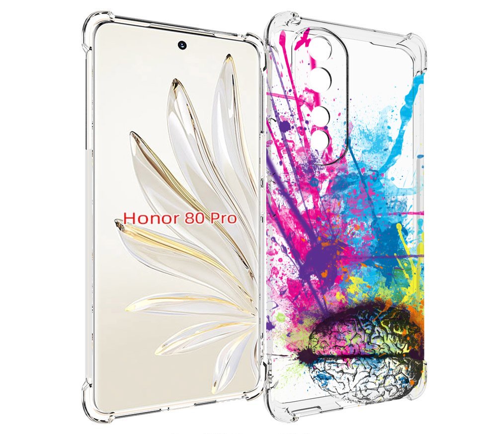 

Чехол MyPads яркий красочный мозг для Honor 80 Pro, Прозрачный, Tocco
