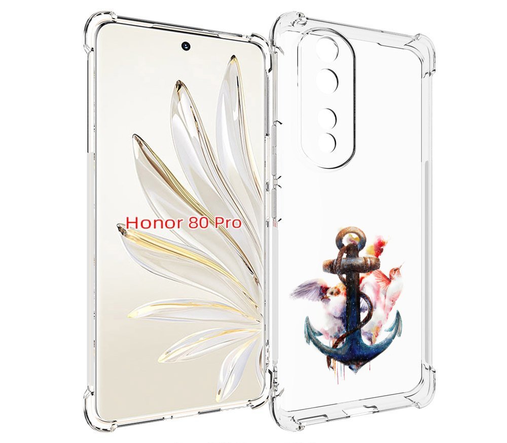 

Чехол MyPads якорь с птицами для Honor 80 Pro, Прозрачный, Tocco