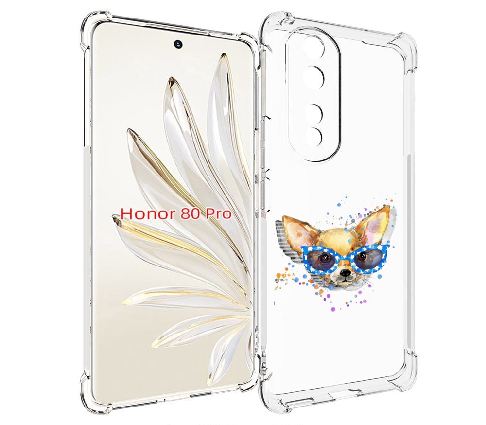 

Чехол MyPads чихуа-хуа в очках для Honor 80 Pro, Прозрачный, Tocco