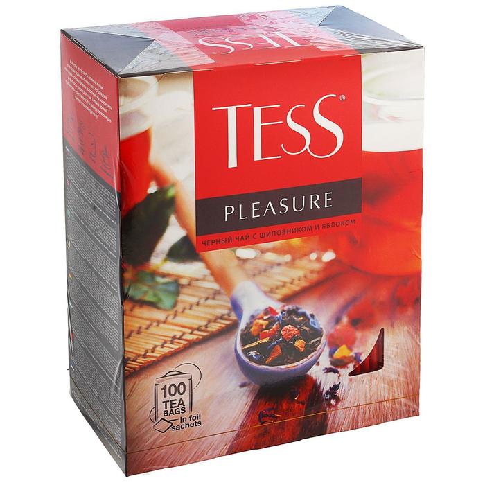 Чай черный Tess pleasure тропические фрукты, 100 пакетиков по 1,5 г