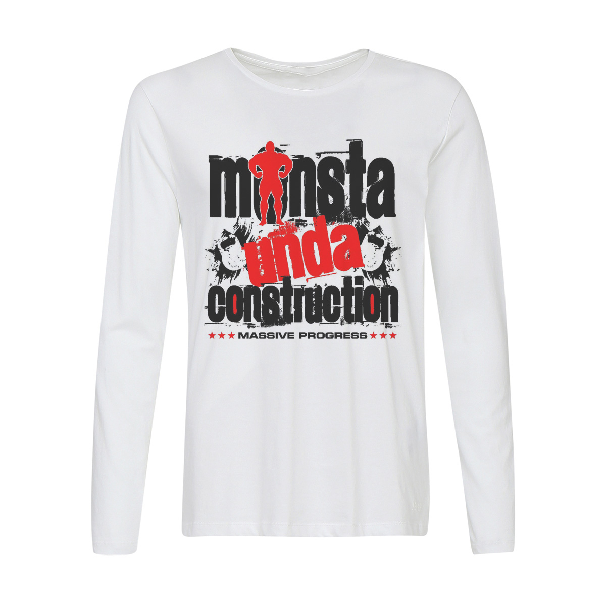 

Лонгслив CoolPodarok Monsta unda construction, Белый, w0113433