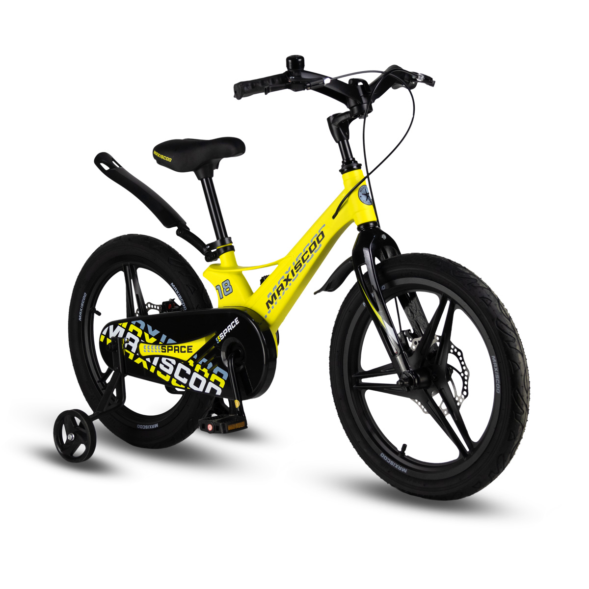 Детский велосипед MAXISCOO Space 18 Делюкс 2024 желтый матовый