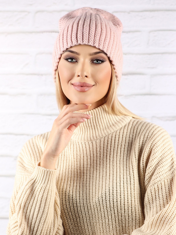 

Шапка бини женская Pretty Mania MF615 розовая р, Розовый, MF614