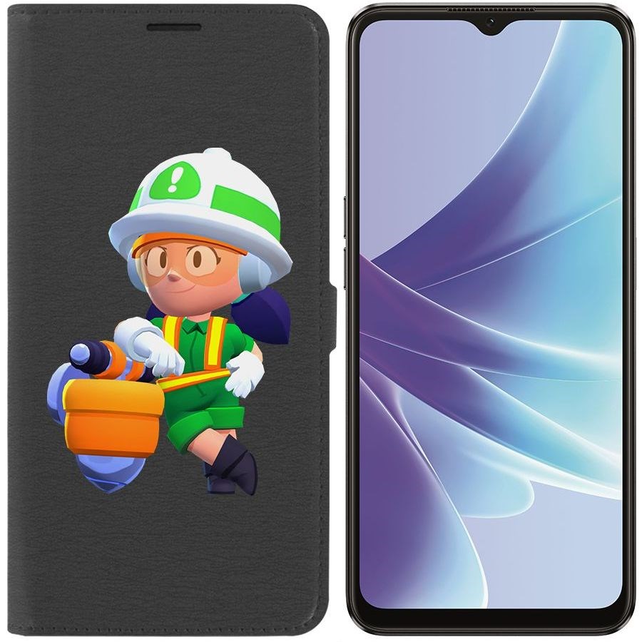 

Чехол-книжка Eco Book для Oppo A57 Brawl Stars-Строительница Джеки