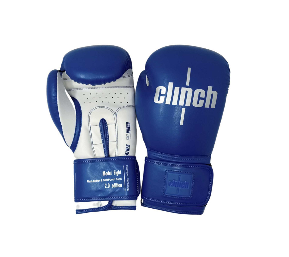 фото Перчатки боксерские clinch fight 2.0 , cине-белые, 12oz