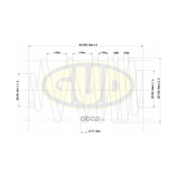 

GUD GCS263463 Пружина зад opel vivaro swb/lwb 1.9td/2.0/2.5td 03 ()