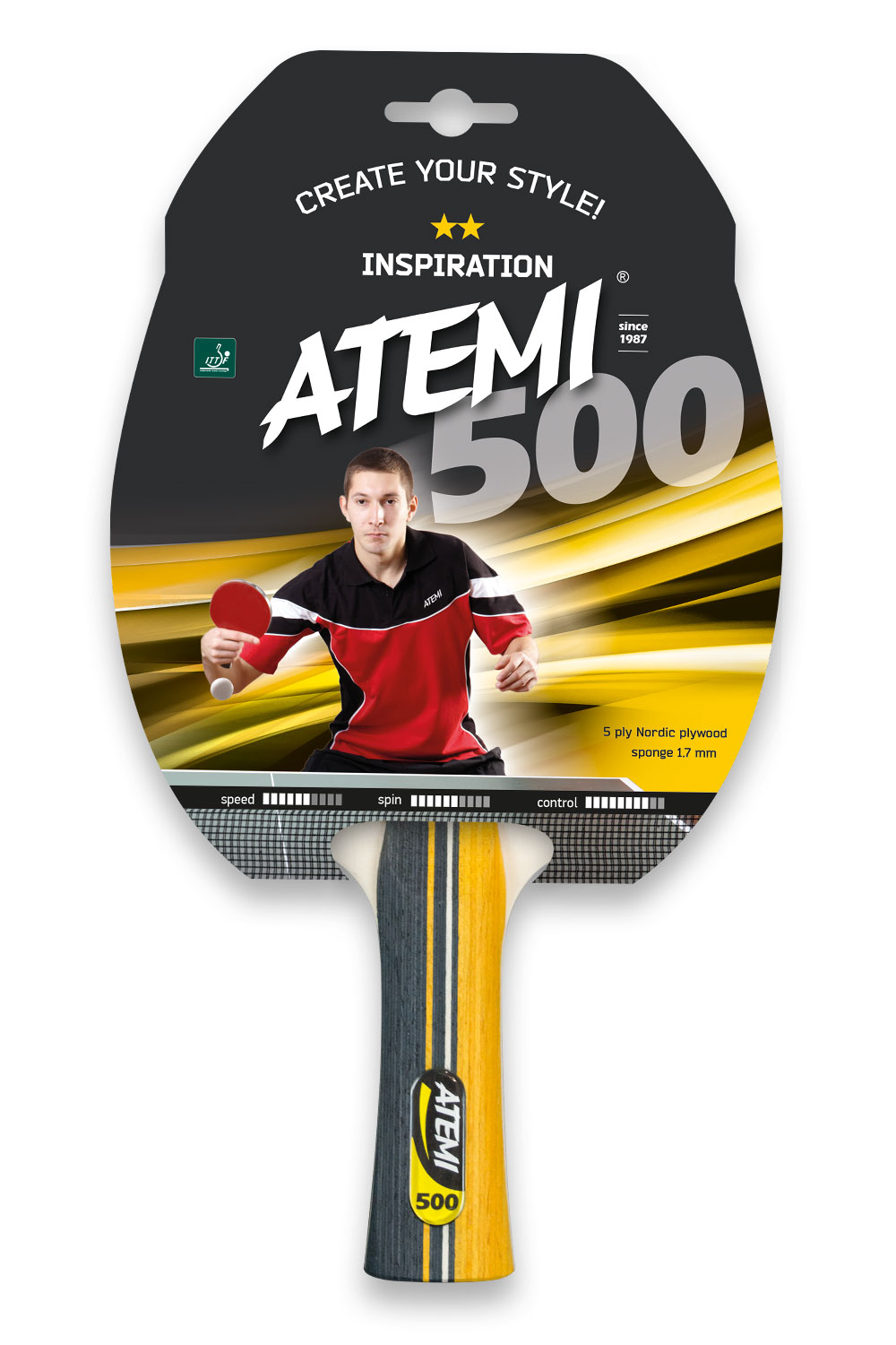фото Ракетка для настольного тенниса atemi 500 cv