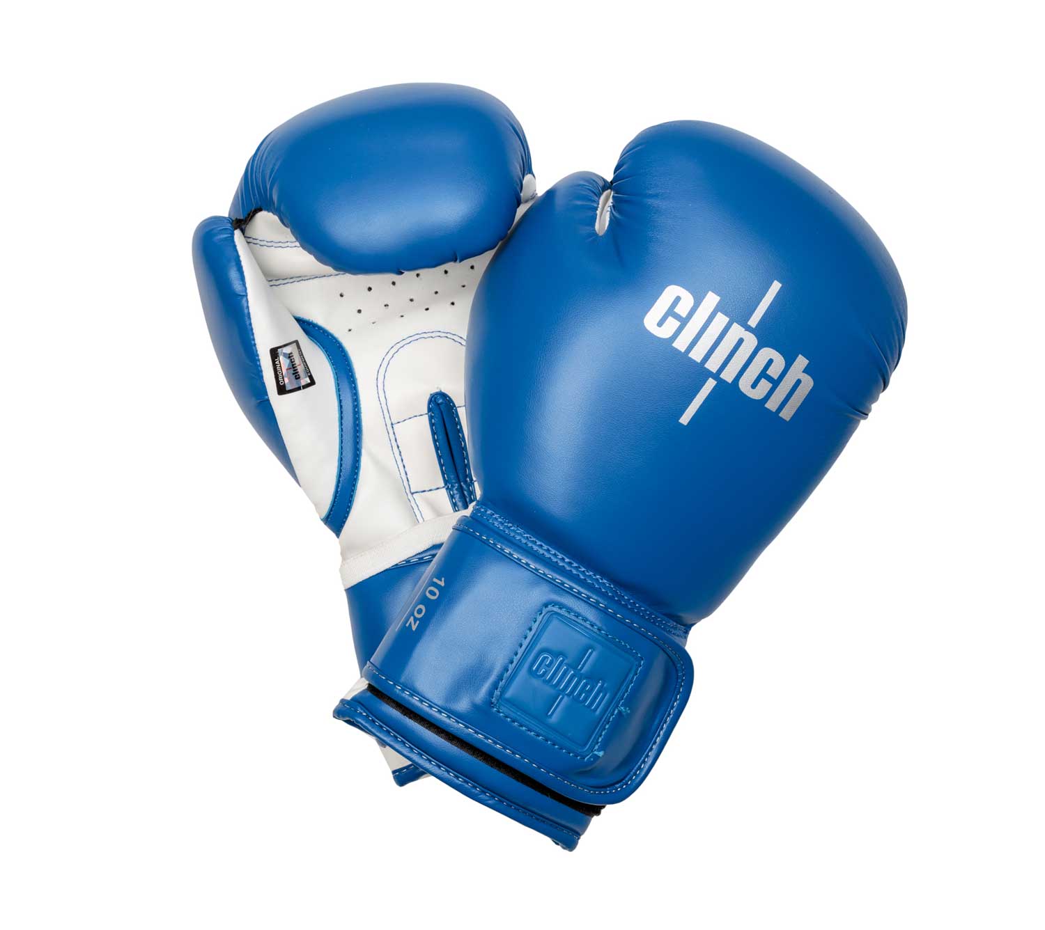 фото Перчатки боксёрские clinch fight 2.0 сине-белые, 10 унций, 1 пара